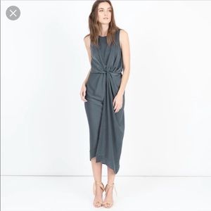 modern citizen amalia knot front dress NEW slate S